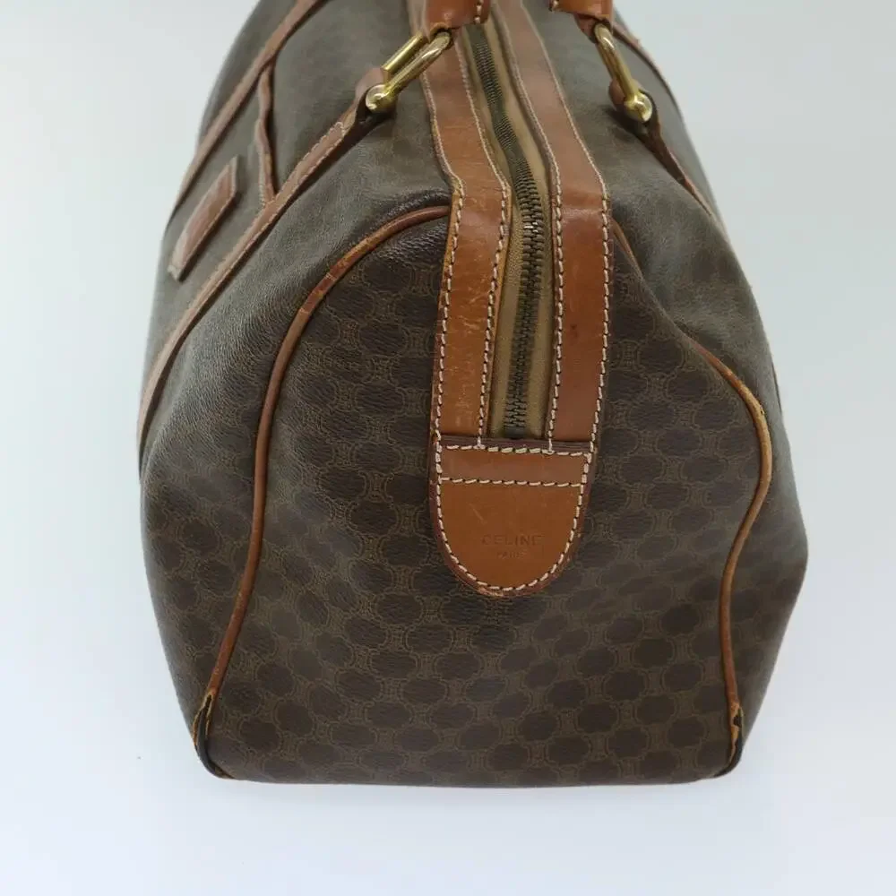 CELINE Macadam Canvas Boston Bag Pvc Brown